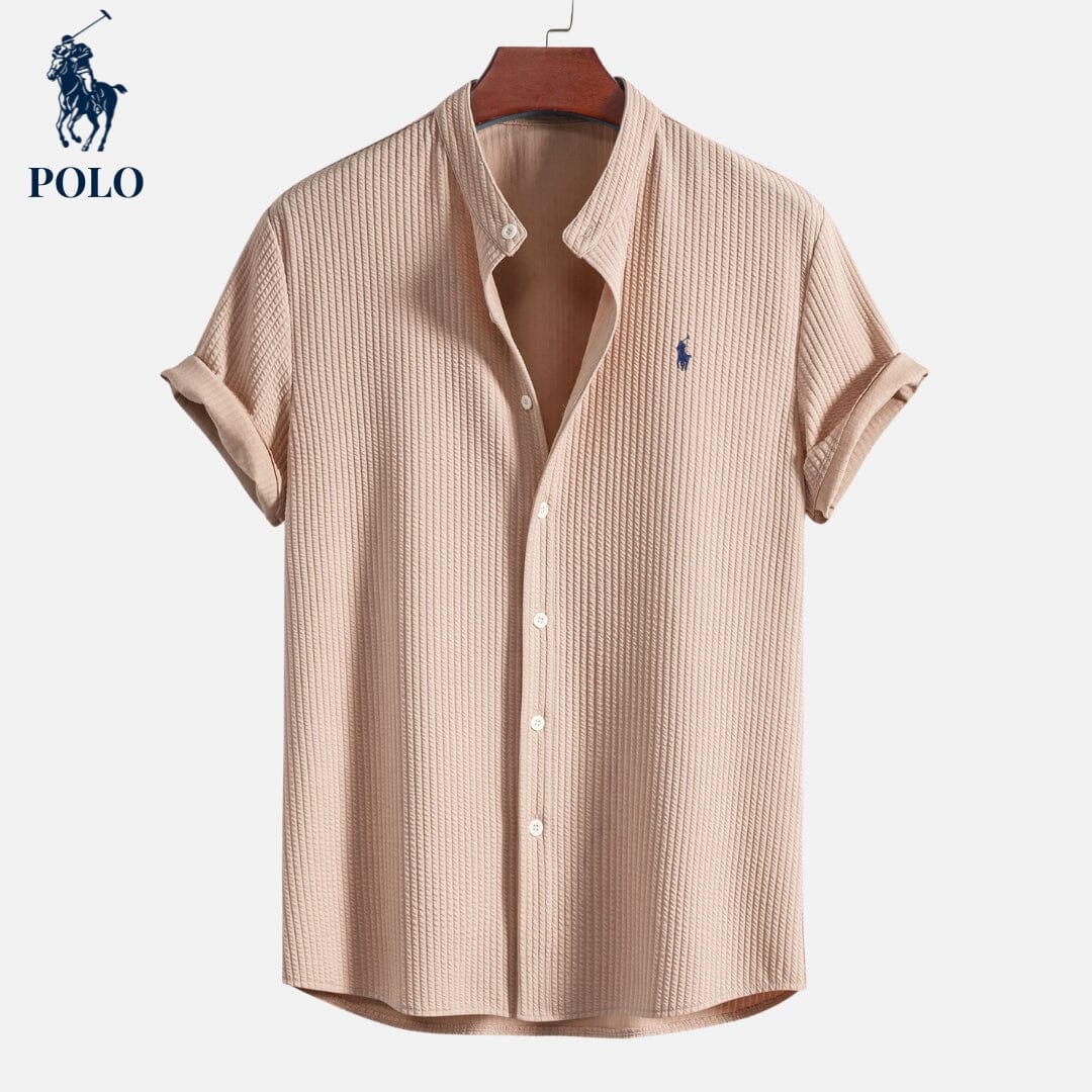 Polo Hampton Collar Shirt Belleza & Glamour Dark Beige S 