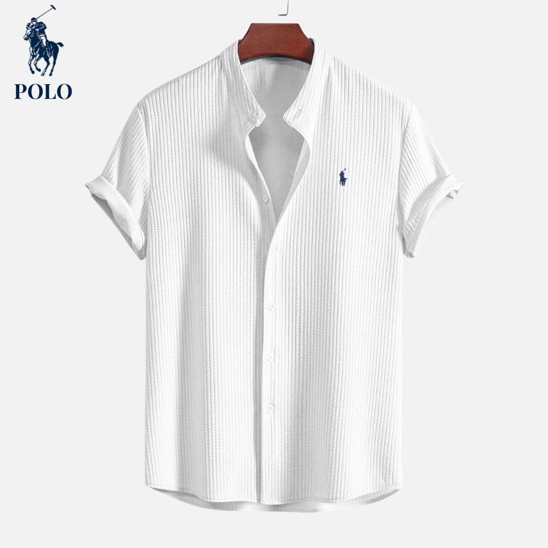 Polo Hampton Collar Shirt Belleza & Glamour White S 