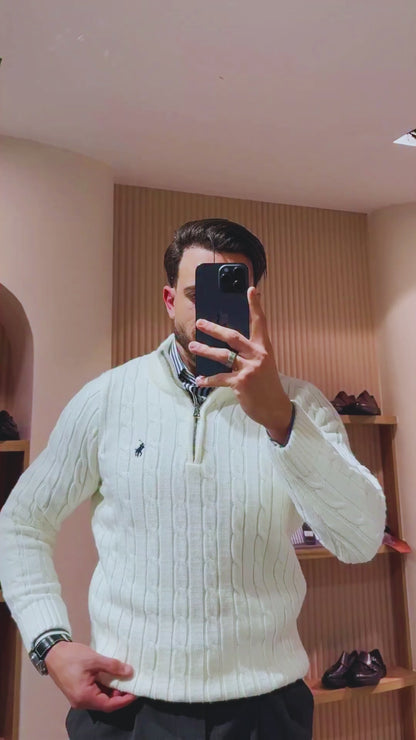 RL Heritage Cable Quarter-Zip Sweater